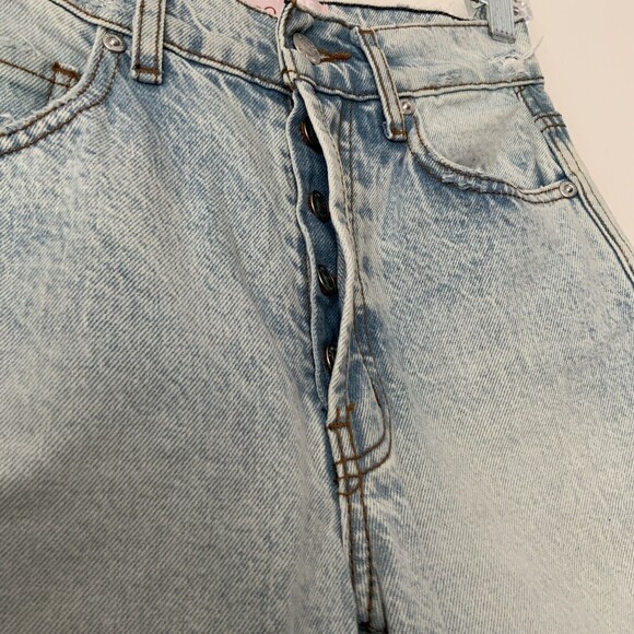 Revice Jeans Butt Cut Distressed Button Fly Straight Leg Blue 24 - Picture 6 of 13